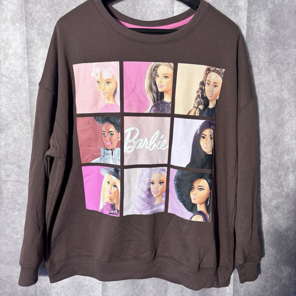 Barbie Graphic Sweatshirt Women's XXL‎ Brown Hybrid Apparel Super Soft